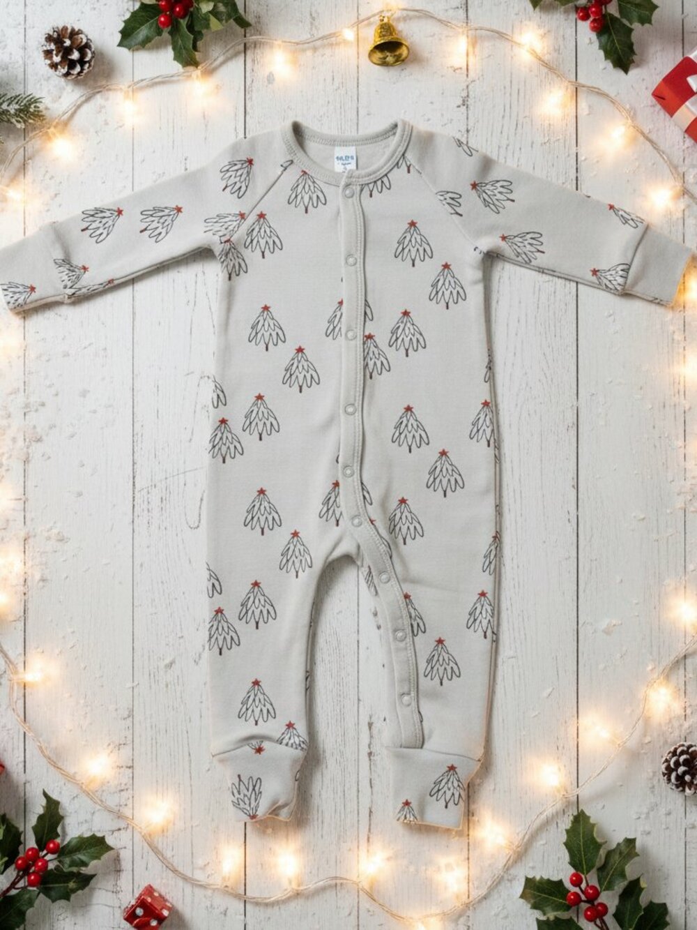 Rylee + Cru Christmas Tree Henley Jumpsuit NWT Baby 0-3M Holiday